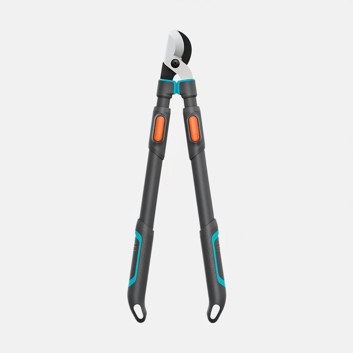 Telescopic lopper pruning shears with extendable aluminum handles and coated steel blades for cutting branches up to 50 mm