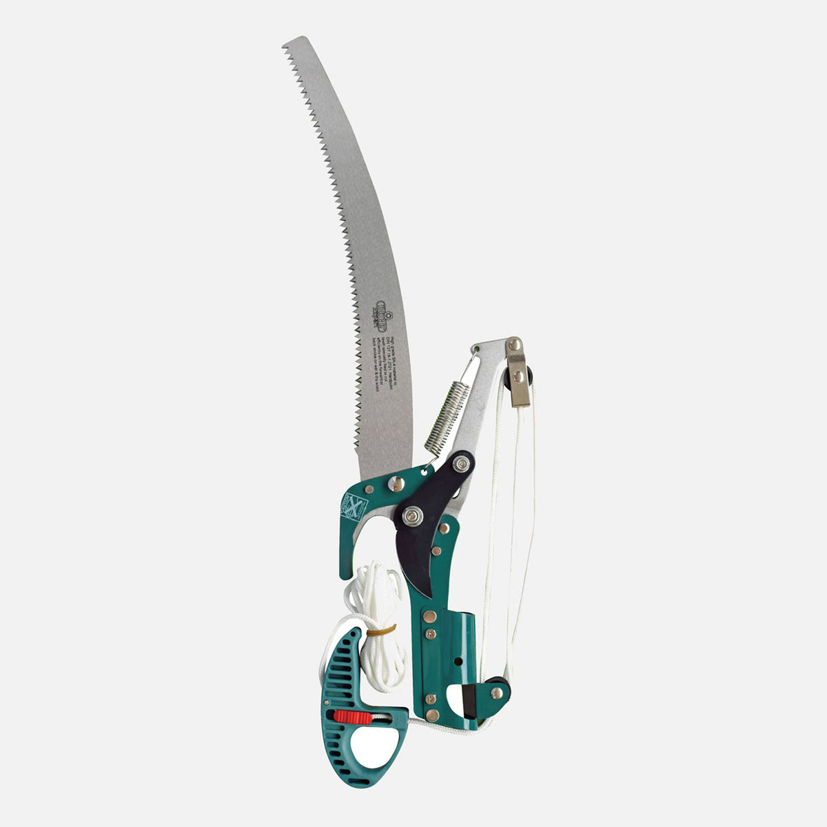 Telescopic tree pruner with extendable aluminum handle, Teflon-coated steel blade and 350 mm pruning saw