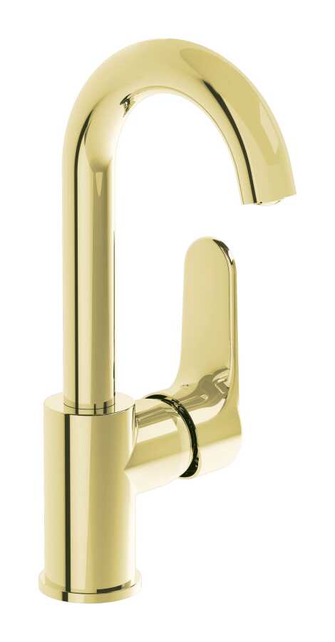 Artema Root Round Sink Faucet A4275474 – Soft Gold Swivel Spout Basin Mixer Tap