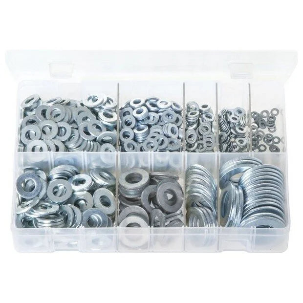 Steel Flat Washer Assorted Set – 825 pcs