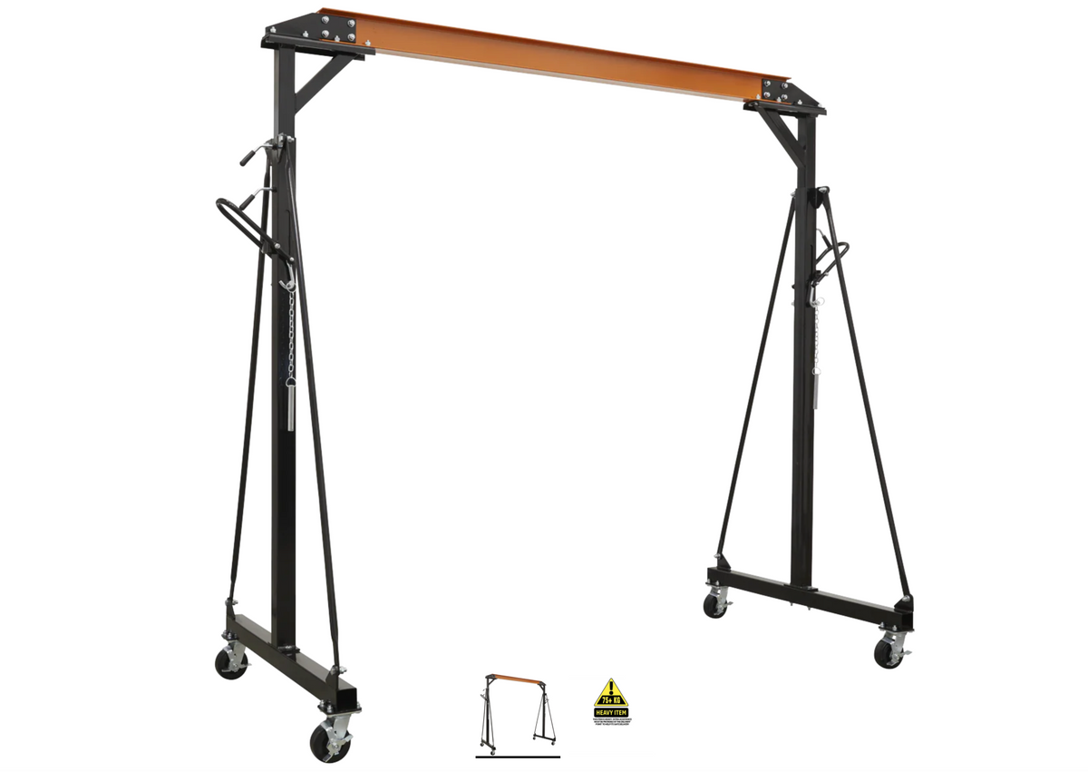 Portable adjustable 1 tonne lifting gantry crane
